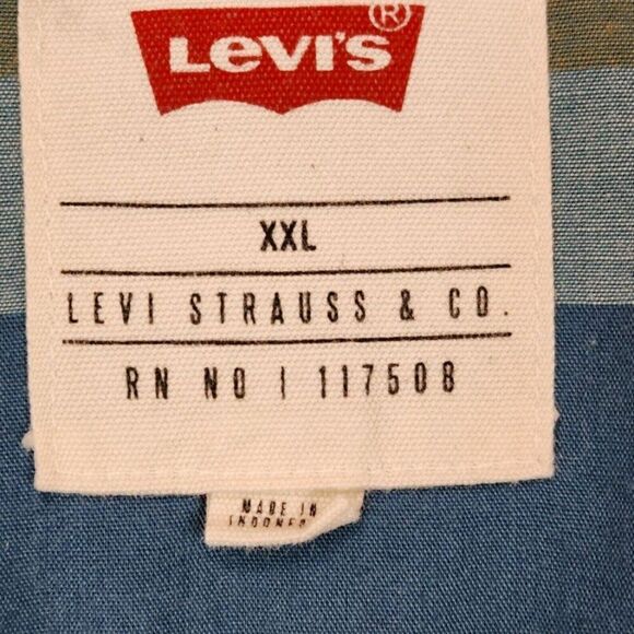 Levi's Pearl Snap Western Shirt Mens XXL Blue Long Sleeve Cowboy Ranch Rodeo - Picture 5 of 6